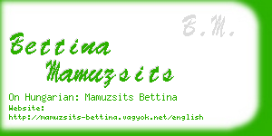 bettina mamuzsits business card